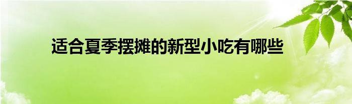 完美体育官网适合夏令摆摊的新型小吃有哪些(图1)